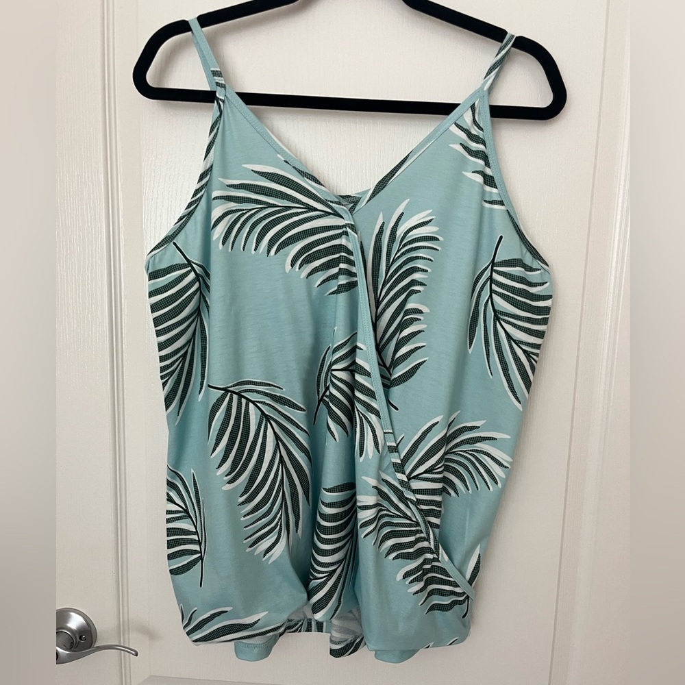 Tropical Leaf Print Women's Top